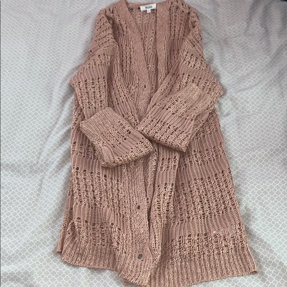 mudd light pink cardigan with buttons - Picture 1 of 2